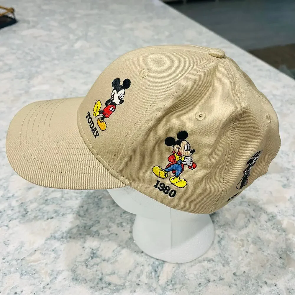 Disney Mickey Mouse Through The Years Hat Cap Vintage 1928 Today Florida Tan